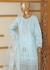 Husnkari By Romosh Embroidered Organza 3 Piece Stitched Suit RNPC25HK D-166 ENCHANTED MELODY (PB)